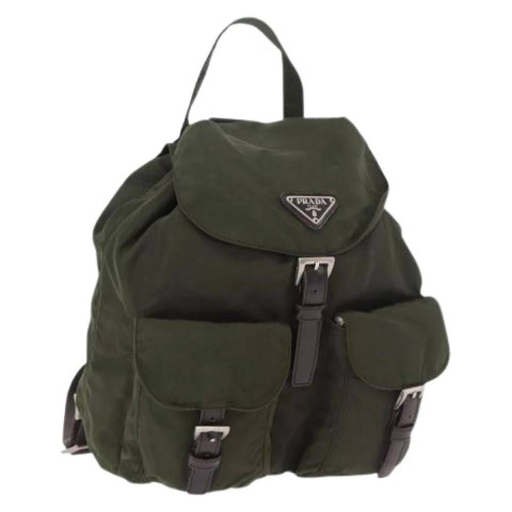 Prada Vintage Pre-owned Vintage Backpack - Vintage - Dame - Grøn - ONE SIZE - Uld