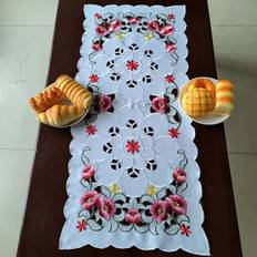 TEMU 1pc, Table Runner, Modern Minimalist Embroidery, Hollowed Out Flowers, Multi Size Table Runner, Suitable For Tv Cabinets, Shoe Cabinets, Dust-proof Decorative Covers, Scarves