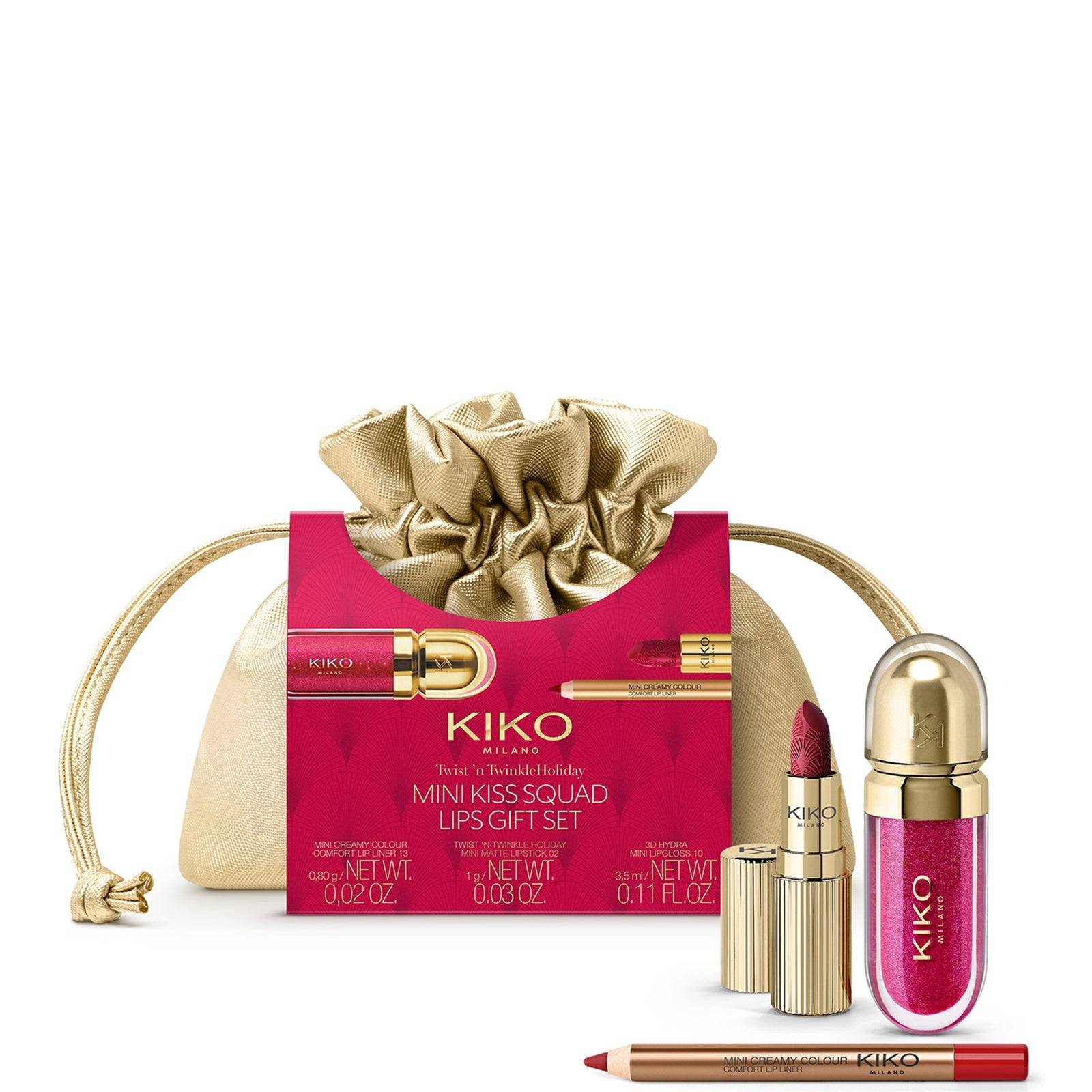 KIKO Milano Mini Kiss Squad Lip Gift Set 5.3ml (Various Shades) - 02 Midnight Red
