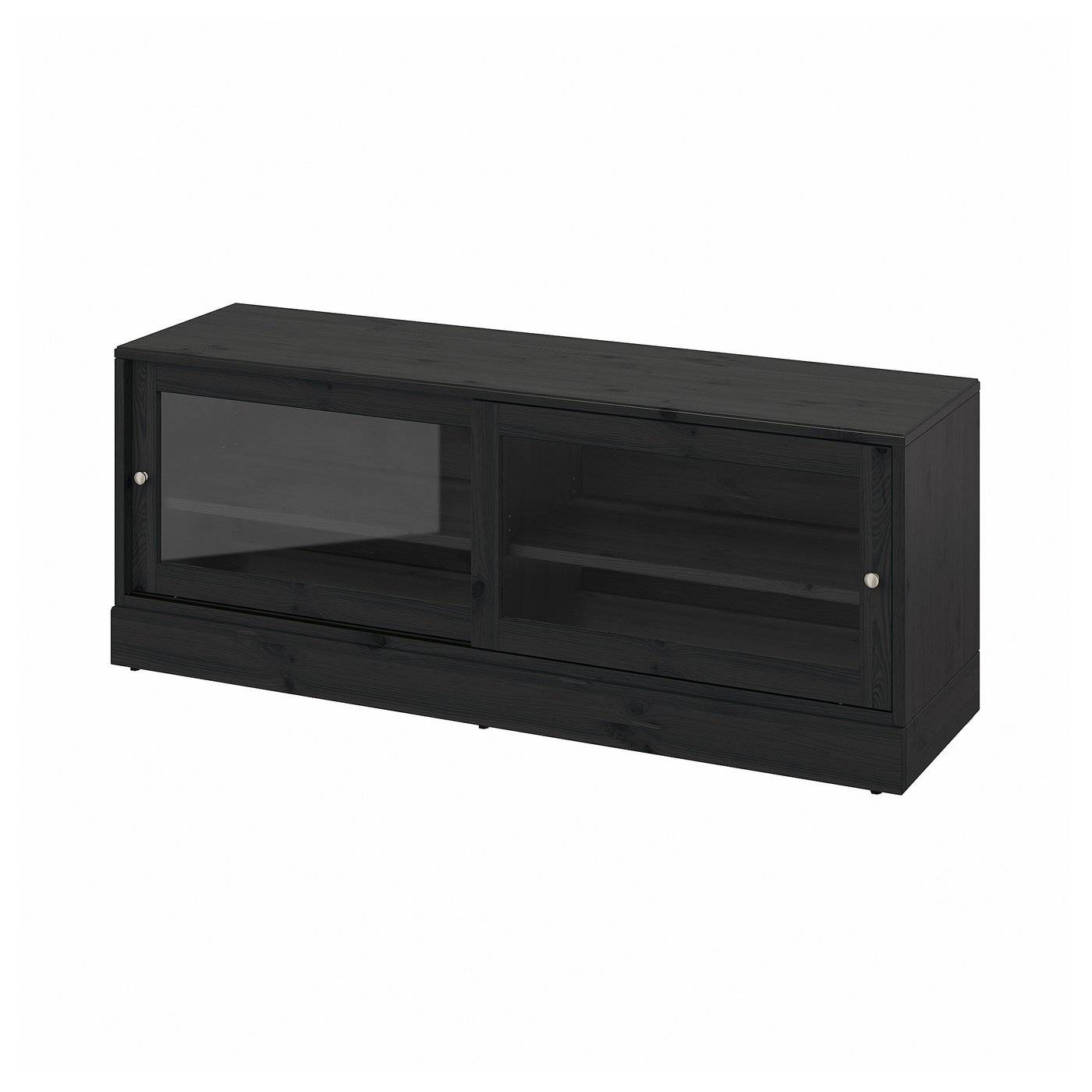 HAVSTA tv-bänk med sockel, svart, 160x47x62 cm