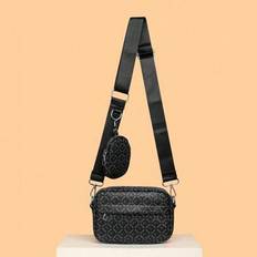 2pcs Men Crossbody Bag Camera Bag Vintage Old Money Sling Bags Mini Shoulder Bag Casual With Coin Case Side Bags For Men With Adjustable Strap Geo Pri - Black - one-size
