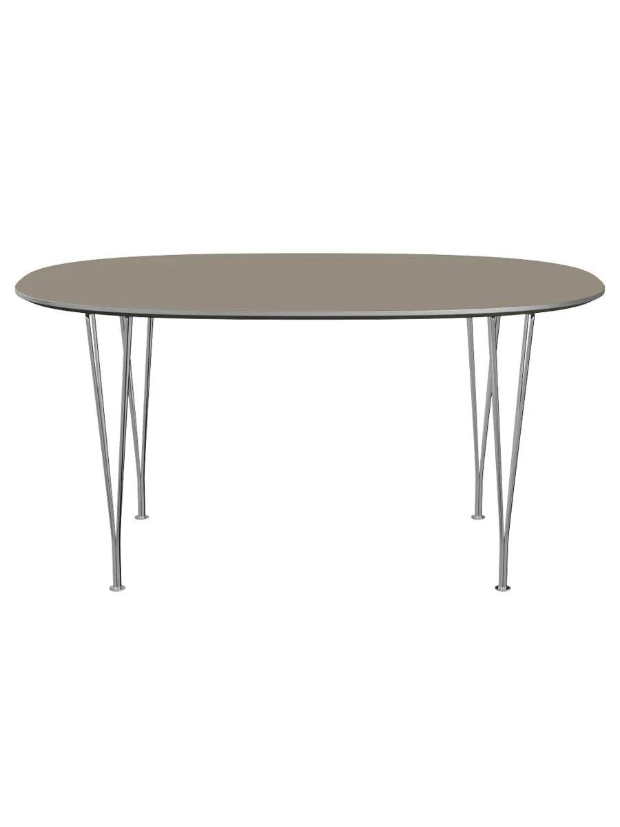Piet Hein B612 Superellipse spisebord, 150 x 100 cm fra Fritz Hansen Brown Ottawa m. alukant (specialfarve) - Jacobsen Plus