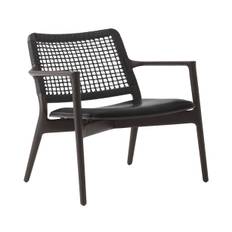 Vipp 488 Cabin Loungefåtölj - Black leather/Dark oak