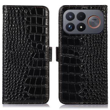 Xiaomi Redmi K100 Pro Max/Poco F9 Ultra Crocodile Serie Läder Plånboksfodral med RFID - Svart