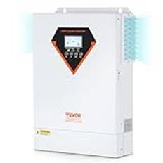 VEVOR Hybrid växelriktare 5 500 W Hybrid solcellsomvandlare off-grid sinusvåg nätverk ren 230 V AC med inbyggd MPPT 100 A solladdning, Hybridladdning, verktyg, sol