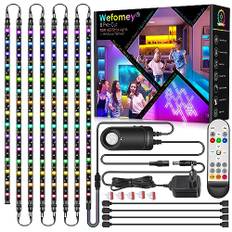 Unterbauleuchte Küche LED, 8X50CM RGB Unter Kabinett Licht Kit Mit Bewegungsmelder, DIY 12V Lichtleiste Mit Fernbedienung, Adapter, Musik Sync, Für Vitrine, TV, Regale, Schrank, Schreibtisch