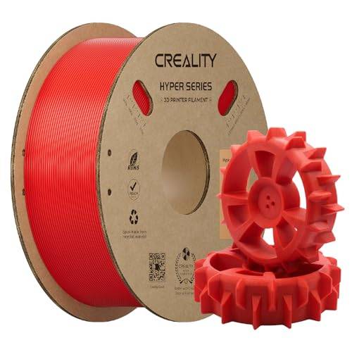 Creality Officiell Hyper ABS-filament, Creality 3D-skrivarfilament 1,75 mm för höghastighetstryck, värmebeständig, stark och hållbar, mått +/- 0,03 mm, 1 kg/spole (röd)