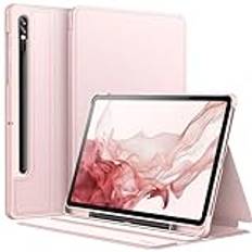 JETech Fodral för Samsung Galaxy Tab S8 2022/S7 2020 11 Tums med S Pen Pennhållare, Smal Folio Stativ Skyddande Tablet Skal Case, Flera Betraktningsvinklar (Pink Gold)