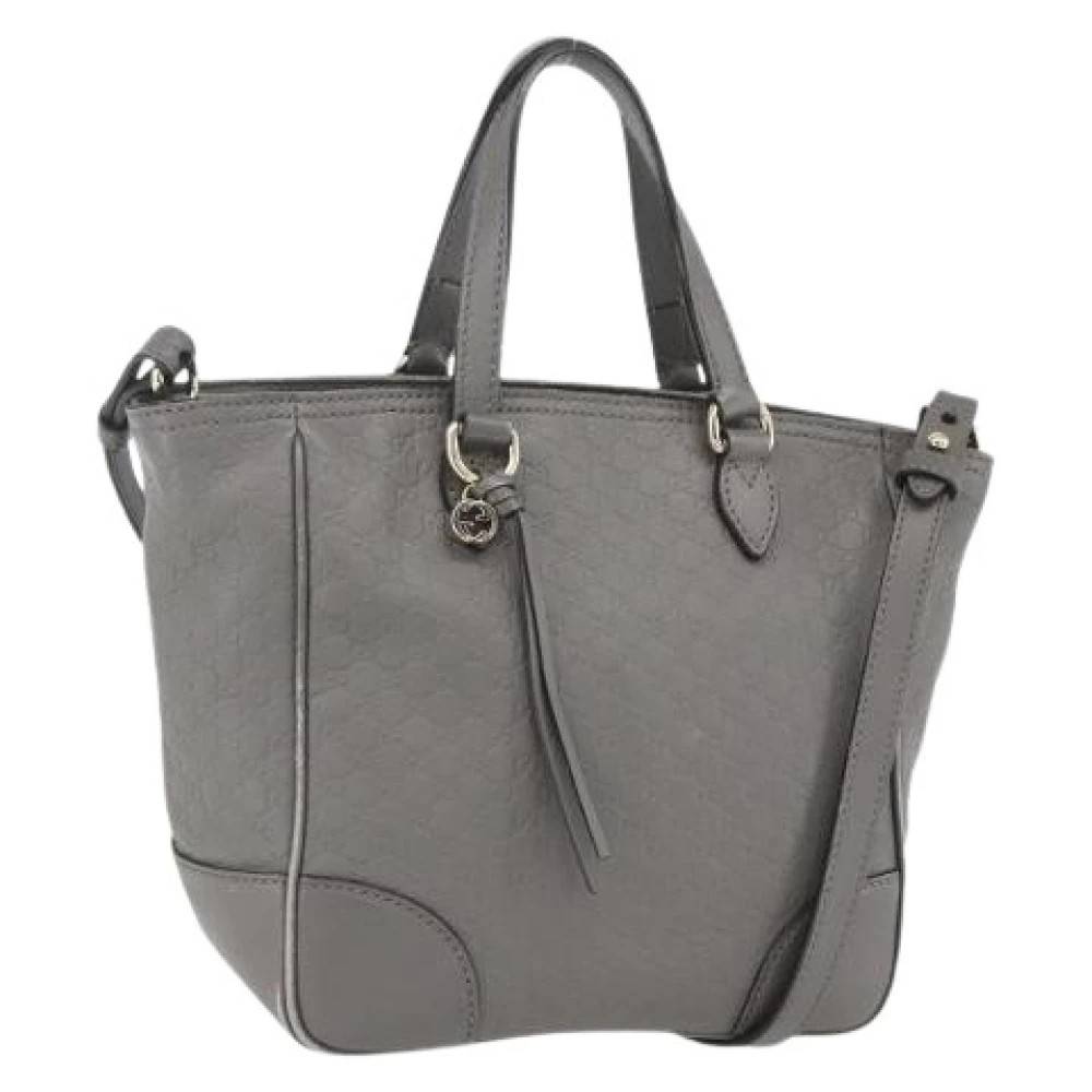 Gucci Vintage Pre-owned Canvas Håndtaske - Vintage - Dame - Grå - ONE SIZE - Tyl
