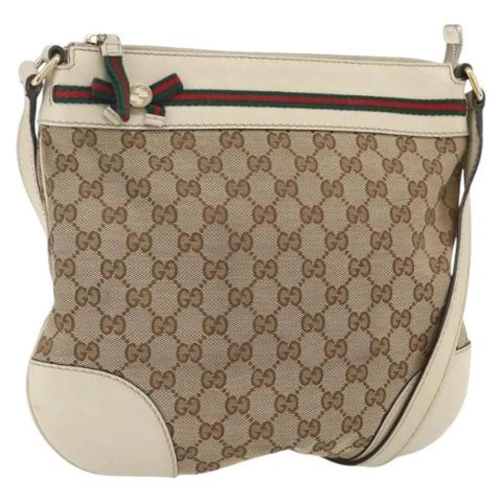 Gucci Vintage Pre-owned Canvas Cross Body Taske - Vintage - Dame - Beige - ONE SIZE -