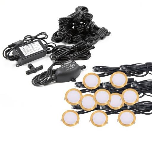 Indbygningsspot samlet kit/S Cosmos messing 10 stk pak
