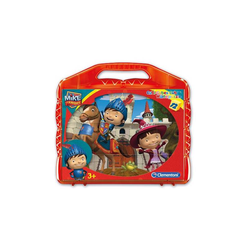 Clementoni 41175.7 - Würfelpuzzle Mike der Ritter, 12-er Set