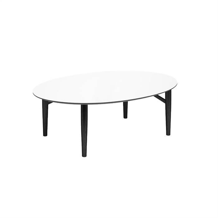 Thomsen Furniture - Katrine sofabord - Ellipse - 90x128 cm  - Mørkegrå stenlook