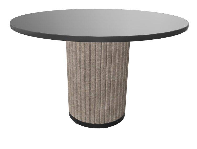 Partos mødebord Ø110 cm Dark Grey Melamine / Sand PET.