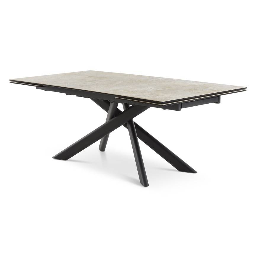 Hudson udtræksbord taupe keramik sort metal stel 200/300X100cm