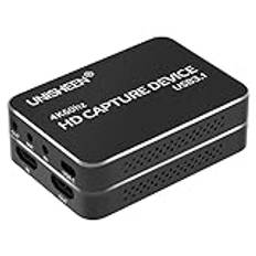 UNISHEEN USB 3.0 Game Capture Card 4K HDMI Video Adapter Card, Broadcast Live Stream and Record, HDMI to USB 3.0 Dongle HD 1080P Live Streaming Video Game Grabber Converter