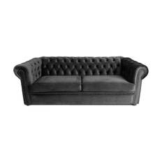 Chesterfield Deluxe bäddsoffa 3-sits - Bäddsoffa Grå Tyg