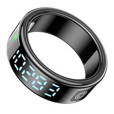SR08 Smart Ring med digitalt display - Størrelse: 18.2mm - Sort