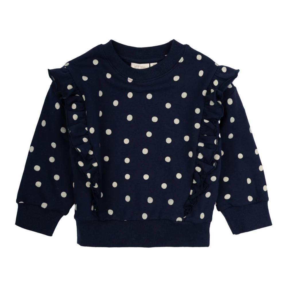 Petit Piao Sweatshirt Line Ruffel - Kids - unisex - Blå - 80 CM - Bomuld
