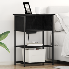 vidaXL Natskab Sort eg 55 x 31 x 76 cm Konstrueret træ