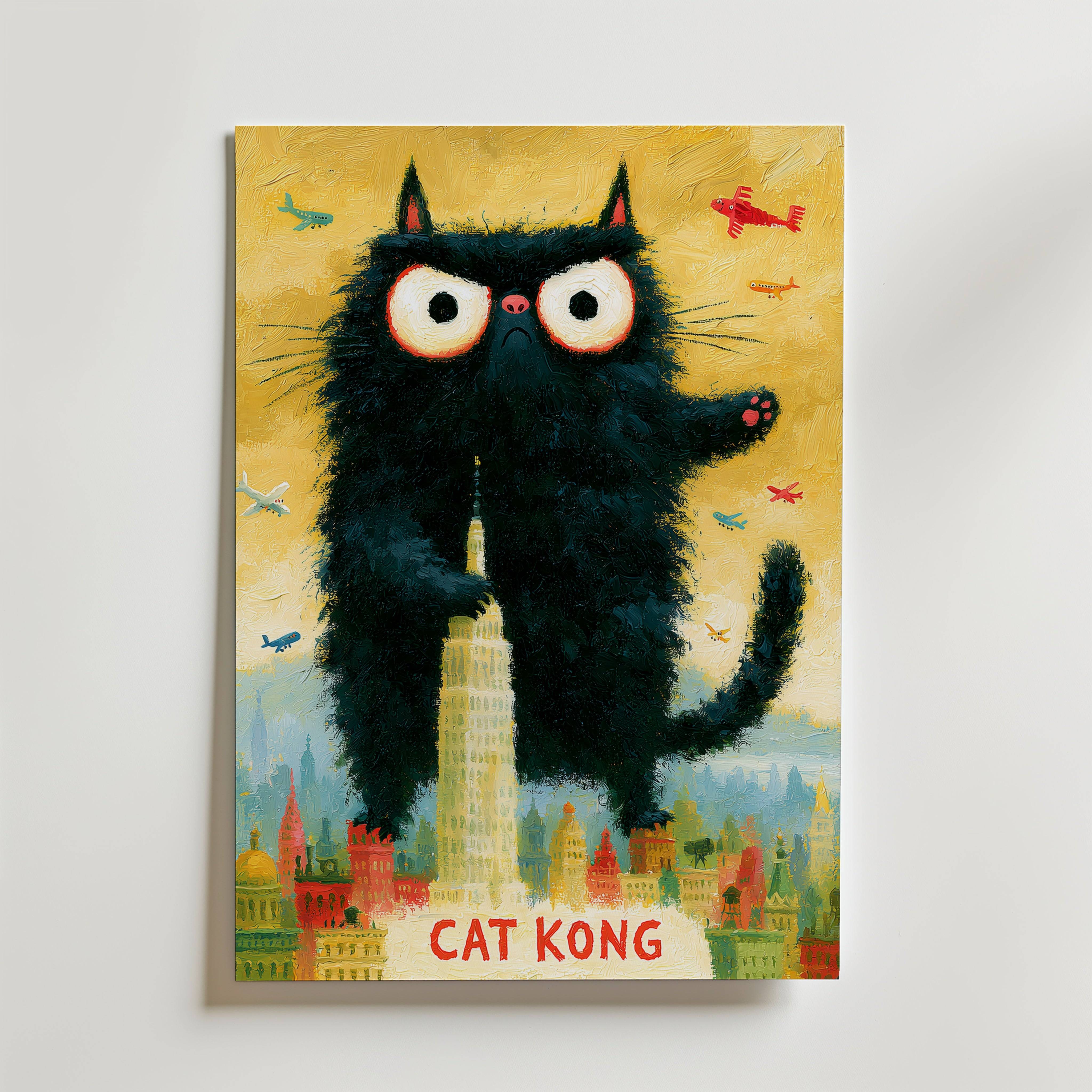 Cat Kong Poster - Fine Art Poster 13x18 cm Utan passepartout
