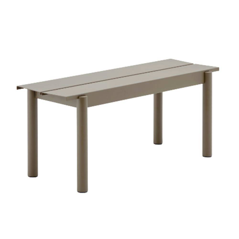 Muuto Linear Steel Havebænk Taupe 110x34 cm