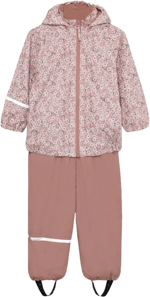 CeLaVi Rainwear Set AOP, w. Fleece Stl. 80 fepojkar - Regnkläder Från Magasin - Shadow Gray (80)