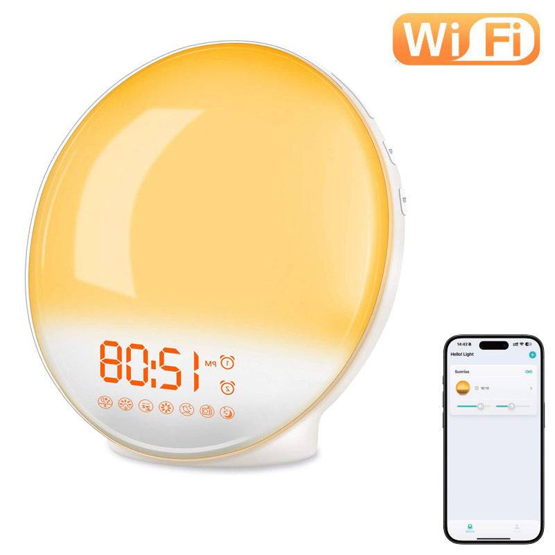 Smart Wake-up Light Alarm Clock Mobile APP Control Simulated Sunrise - Smart Lamp / Including USB Cable