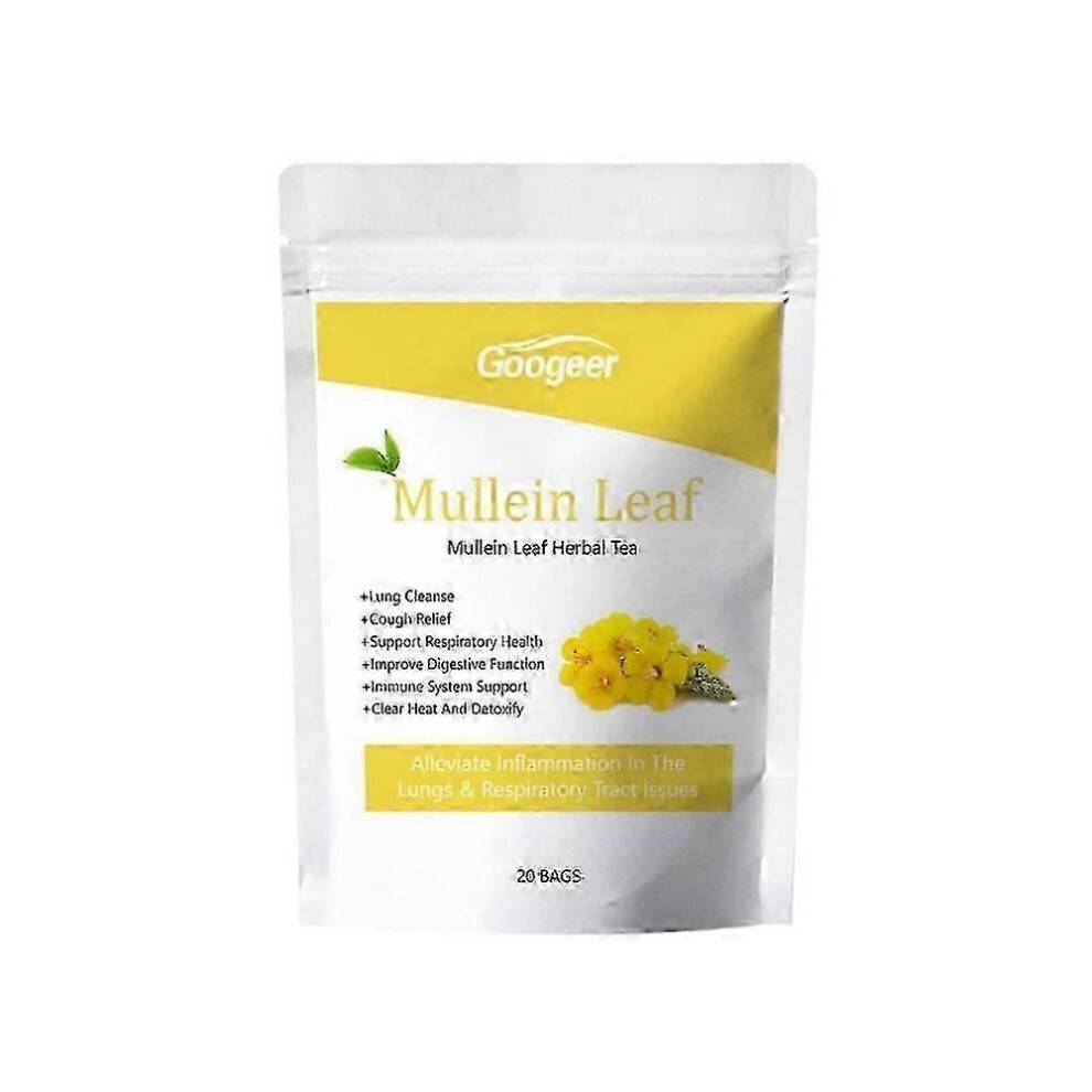 (20pcs) Organic Mullein Leaf Tea Bags, Herbal Lung Cleansing Breathing Support Tea, Cough Relief Tea for Men and Women, 30 Count