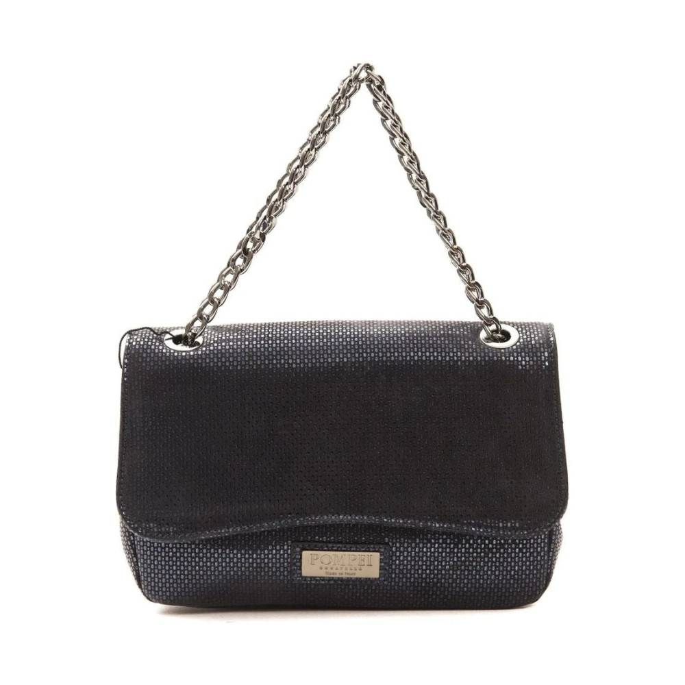 Pompei Donatella Læder Crossbody Taske med Logo Foring - Tasker - Dame - Blå - ONE SIZE - Læder