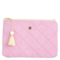 DARK Terry Quilted Small Pouch Bubblegum Pink With Pale Yellow