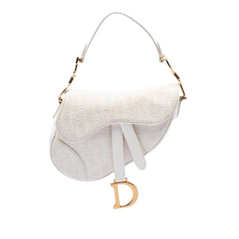 Dior Vintage Pre-owned Saddle Skuldertaske - Vintage - Dame - Hvid - ONE SIZE - Uld