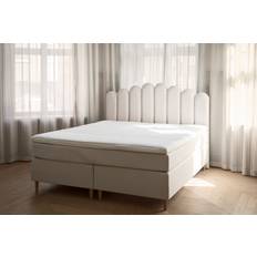 Sleepo Collection - Dream Kontinentalsäng Sand 160 Medium/Medium Rundat Träben Ek 13cm - Beige (160x200)