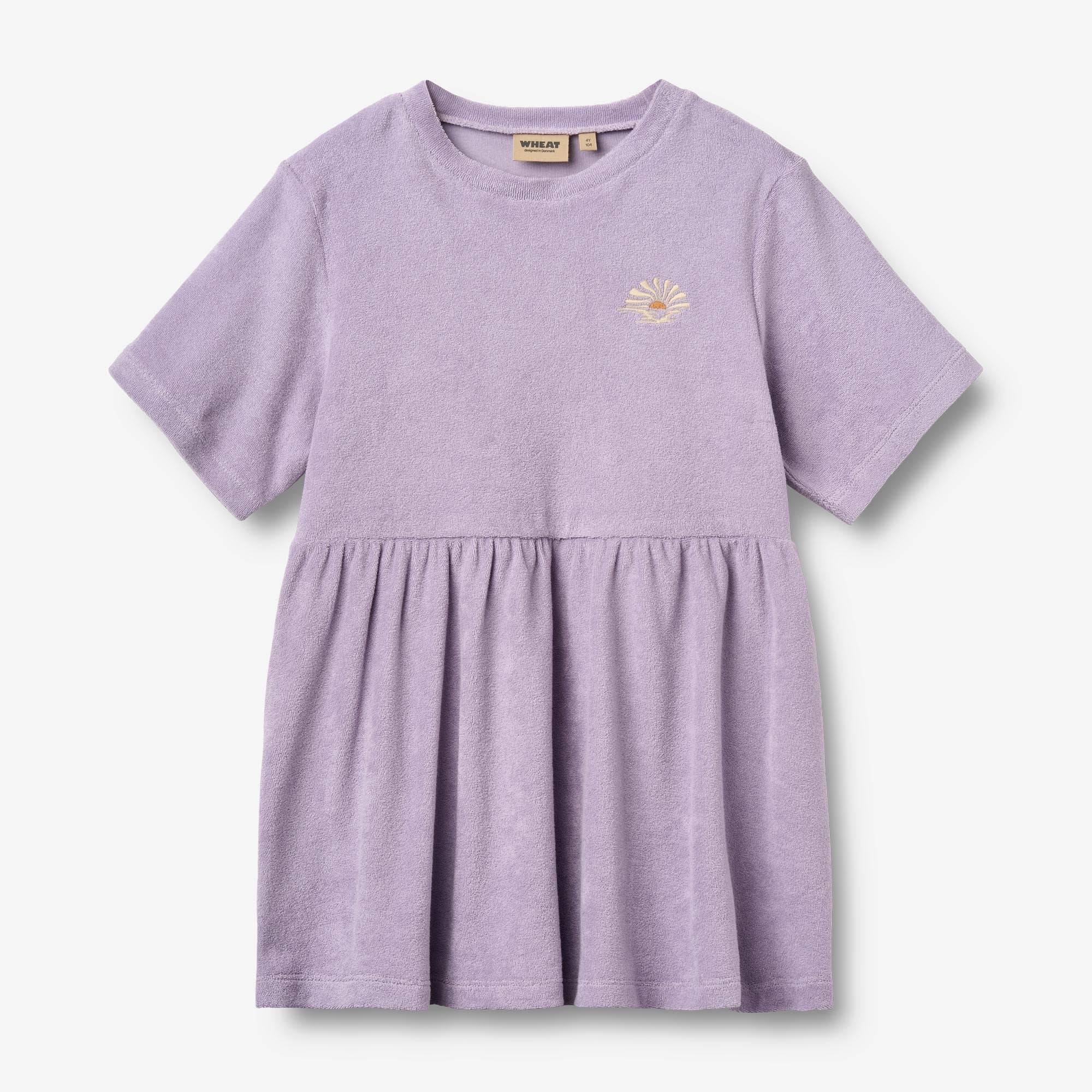 WHEAT® - Kortærmet Kjole Astrid - warm cosmic lilac - Str 92.