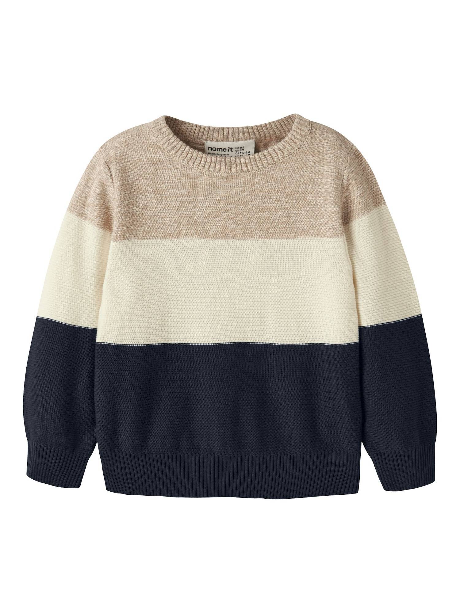 NAME IT Tröja 'NMMVOHAN' kräm / kitt / mörkblå