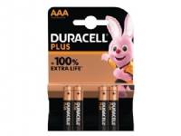 Duracell Plus, Engångsbatteri, AAA, Alkaline, 1,5 V, 4 st, Svart, Guld