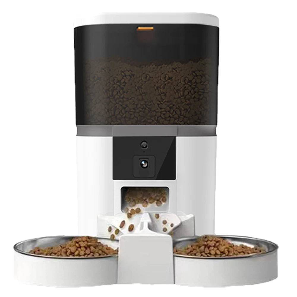 4L Smart Automatic Pet Feeder with Camera - Timed Food Dispenser for Cats & Small Dogs - 4L White / 4L