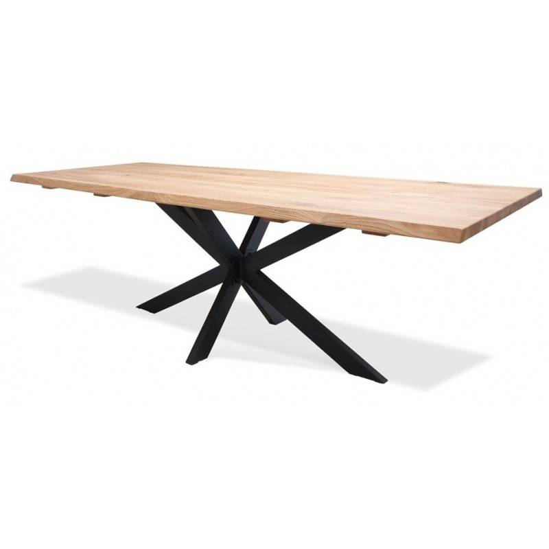 Westwood plankebord 200x95 - Hvidolieret egetræ/Sort med Stjerne Understel