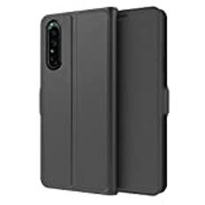 Custodia® Xperia 1 IV flipfodral, Xperia 1 IV folio-fodral, Xperia 1 IV stativ funktionsfodral, Xperia 1 IV hudkänsla skyddande skal kompatibel med Sony Xperia 1 IV (svart)