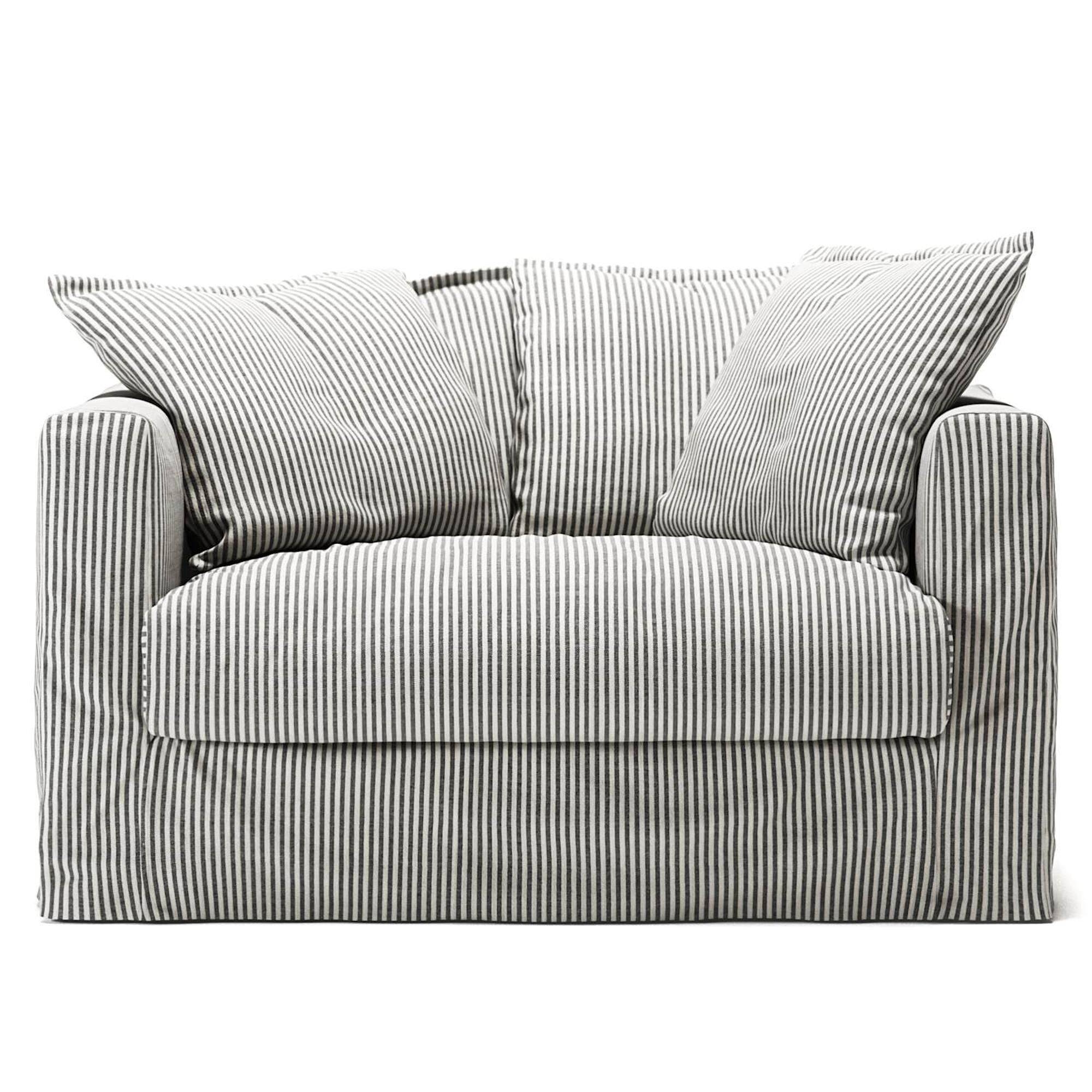Le Grand Air Loveseat Fåtölj Ash Stripe/Linne - Blå / Vit