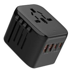 SiGN Universal rejseadapter med USB-porte, 20W - Sort