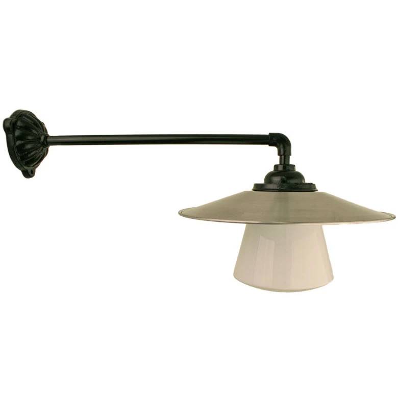 Stationslampa 90gr rak koppling med aluminium skärm