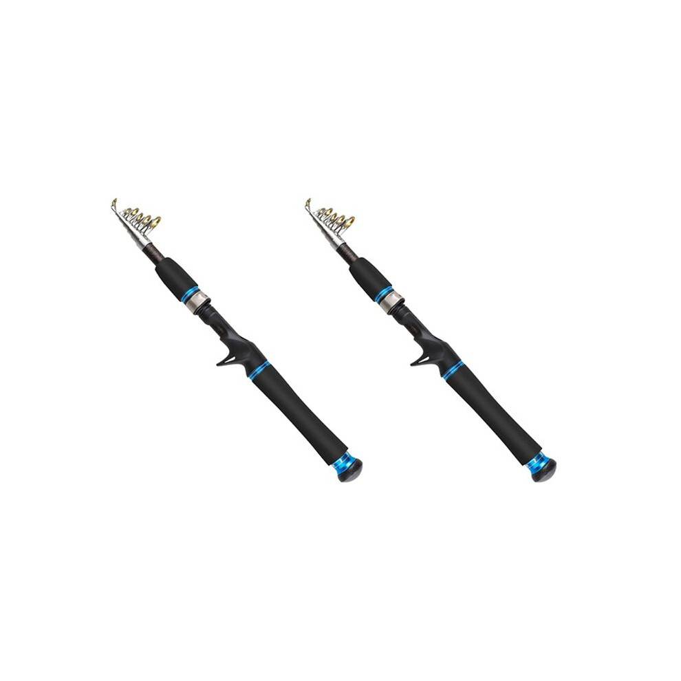 2X Fishing Rods Telescopic Fishing Pole Durable Sensitive 2.1M Carbon Fiber Ultralight Travel Trout Fishing