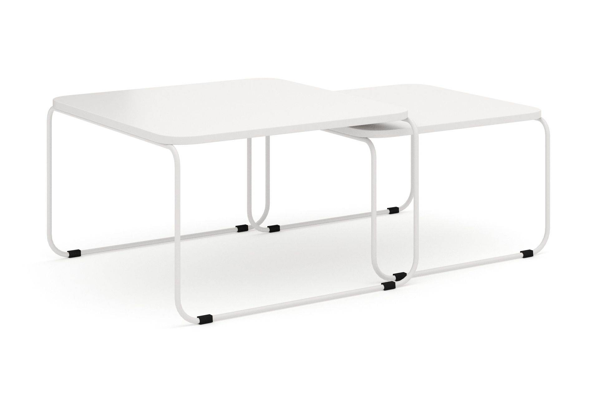 Comfort Garden Usteryd Fyrkantigt satsbord utomhus 70x41x70 cm i stål / Metall - Beige Soffbord utomhus & loungebord