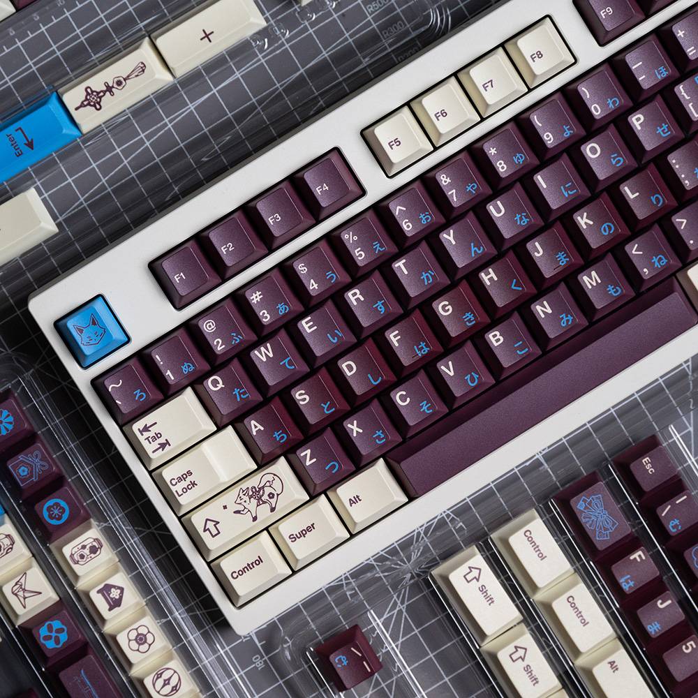 VIVIDKEY Fox Shadow Keycap Cherry Profile PBT Dye Subbed keycap for mx keyboard 87 104 xd64 BM60 made68 ev63 wooting 60he V2