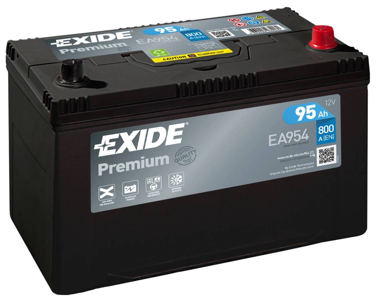 Startbatteri - Exide Premium EA954 - 12V (95ah / 800cca)
