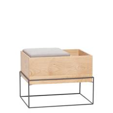 HÜBSCH Collect Bench Natural |Grey |64X49XH50 cm