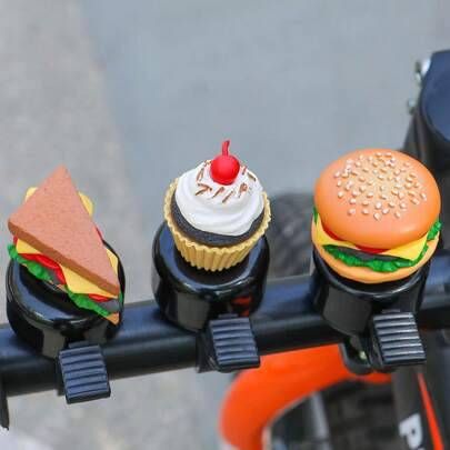1 st tecknad hamburgercykelklocka, extra högljudd mountainbikeklocka, skoterklocka, cykeldekorationstillbehör - Multifärgad (Hamburgerklocka)