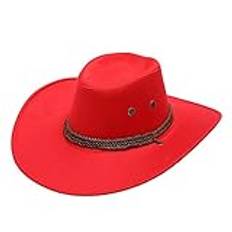 TDEOK revolver cowboy barn västerländsk mode cowboy solhatt brett brätte resa solhatt cowboy kappa svart, röd, one size