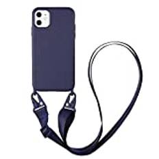 Sitthyw Mobiltelefon kedja skal för iPhone 11 Pro Max Necklace Case med snöre silikon mobiltelefonkedja mobiltelefonfodral för upphängning skyddsskal med band (avtagbar) för iPhone 11 Pro Max Cover, Marine